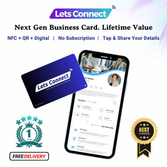 Virtual Business Card with NFC & QR Code Tap & Scan Custom Smart Card