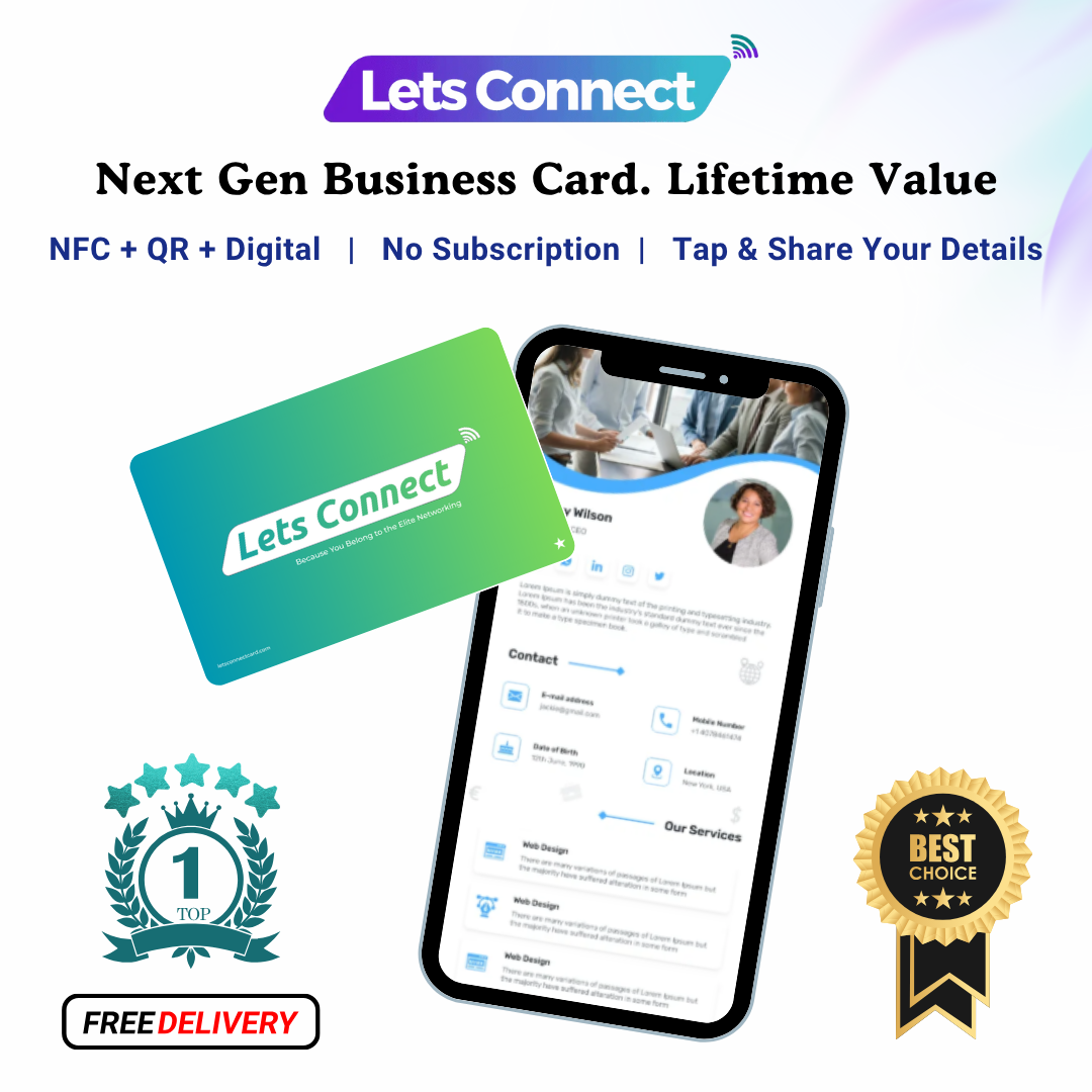 Virtual Business Card with NFC & QR Code Tap & Scan Custom Smart Card