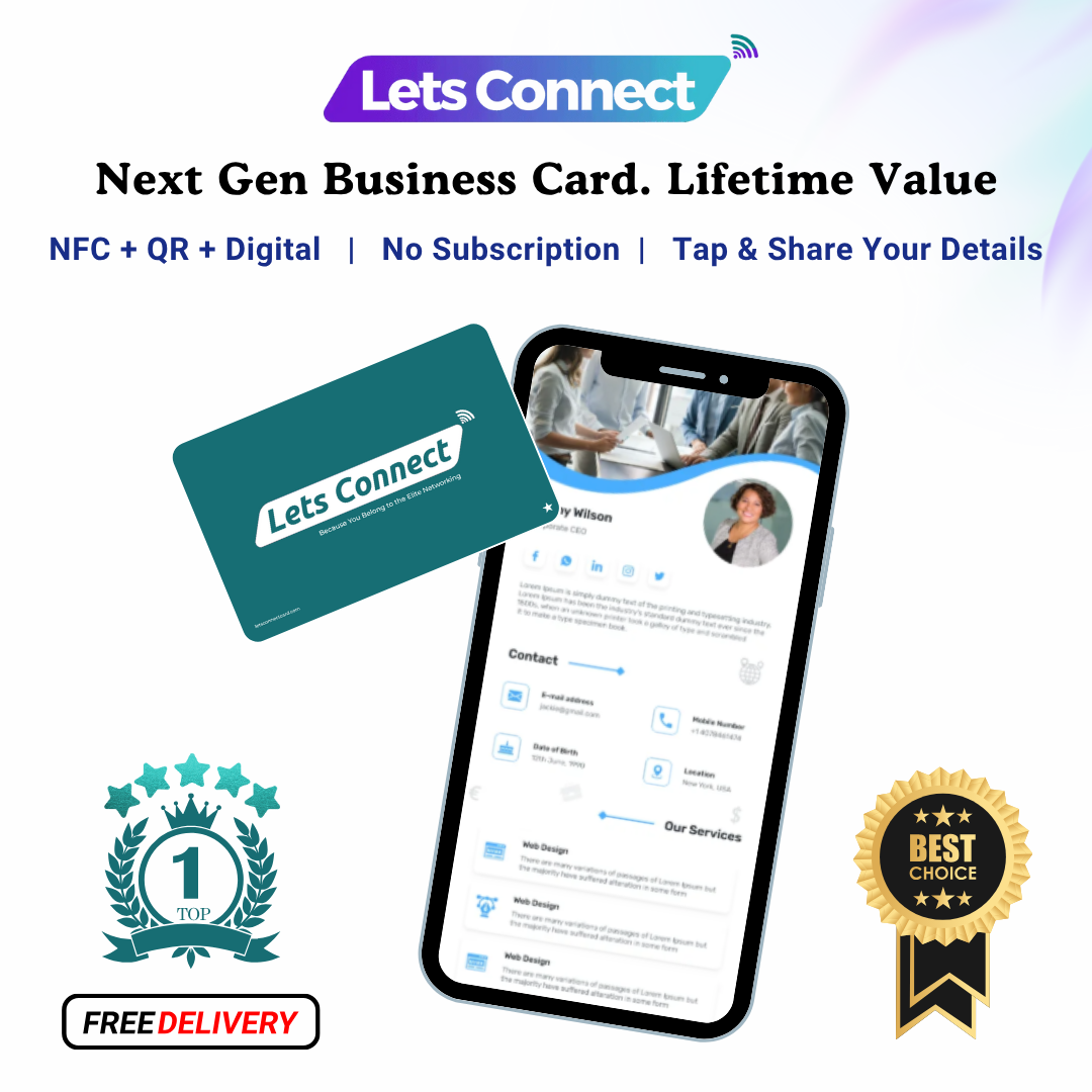 Virtual Business Card with NFC & QR Code Tap & Scan Custom Smart Card