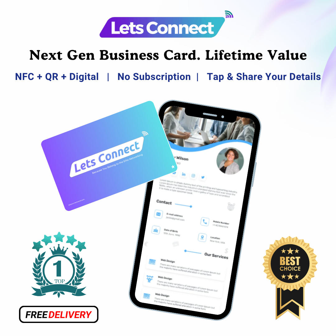Virtual Business Card with NFC & QR Code Tap & Scan Custom Smart Card
