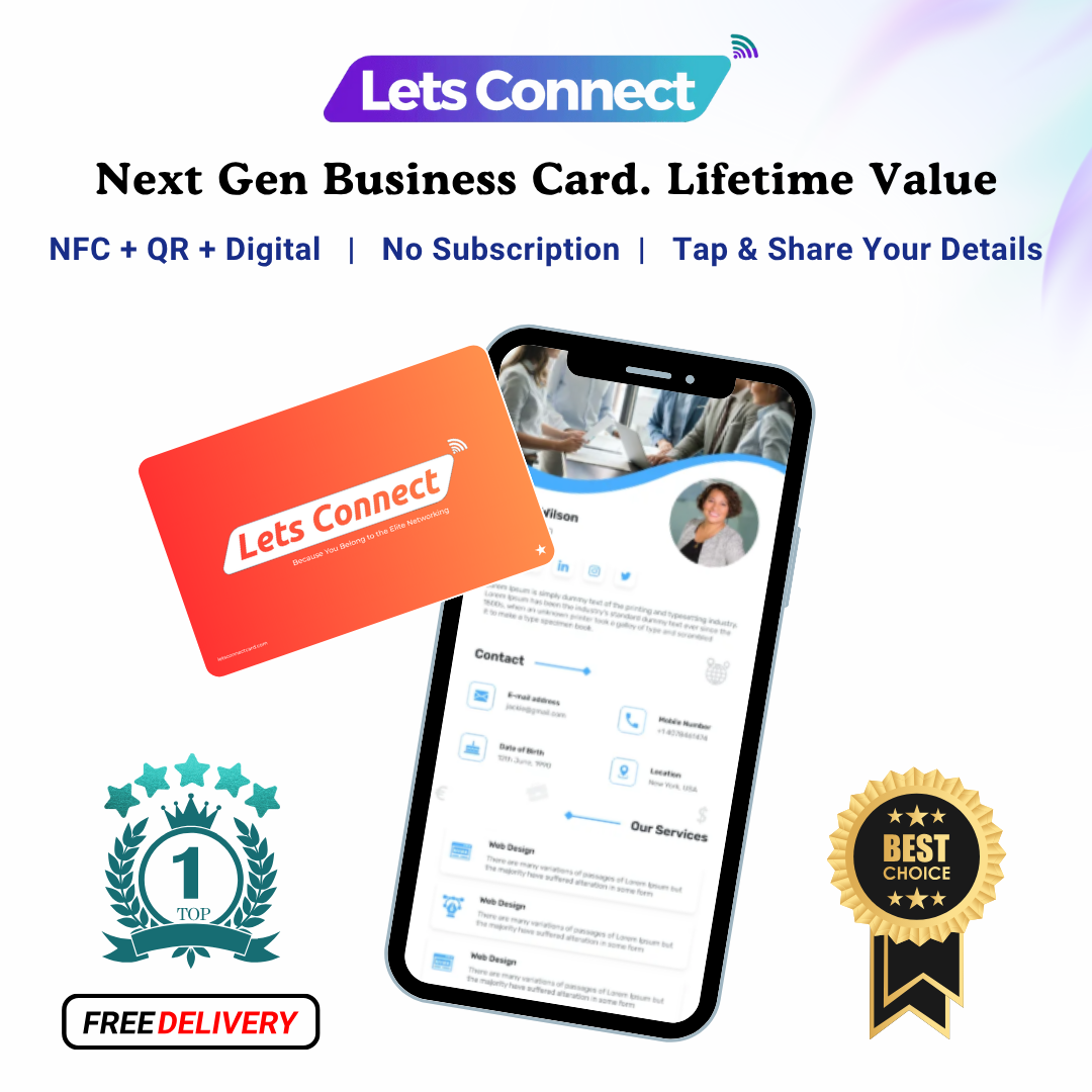 Virtual Business Card with NFC & QR Code Tap & Scan Custom Smart Card