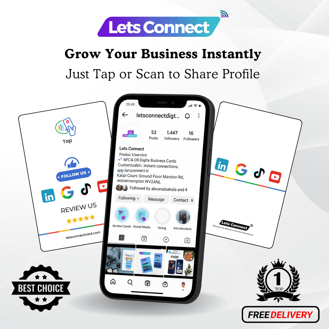 Multi Review Card with NFC QR Code