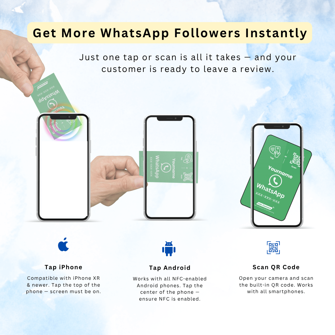 Whatsapp Business Card with NFC QR Code