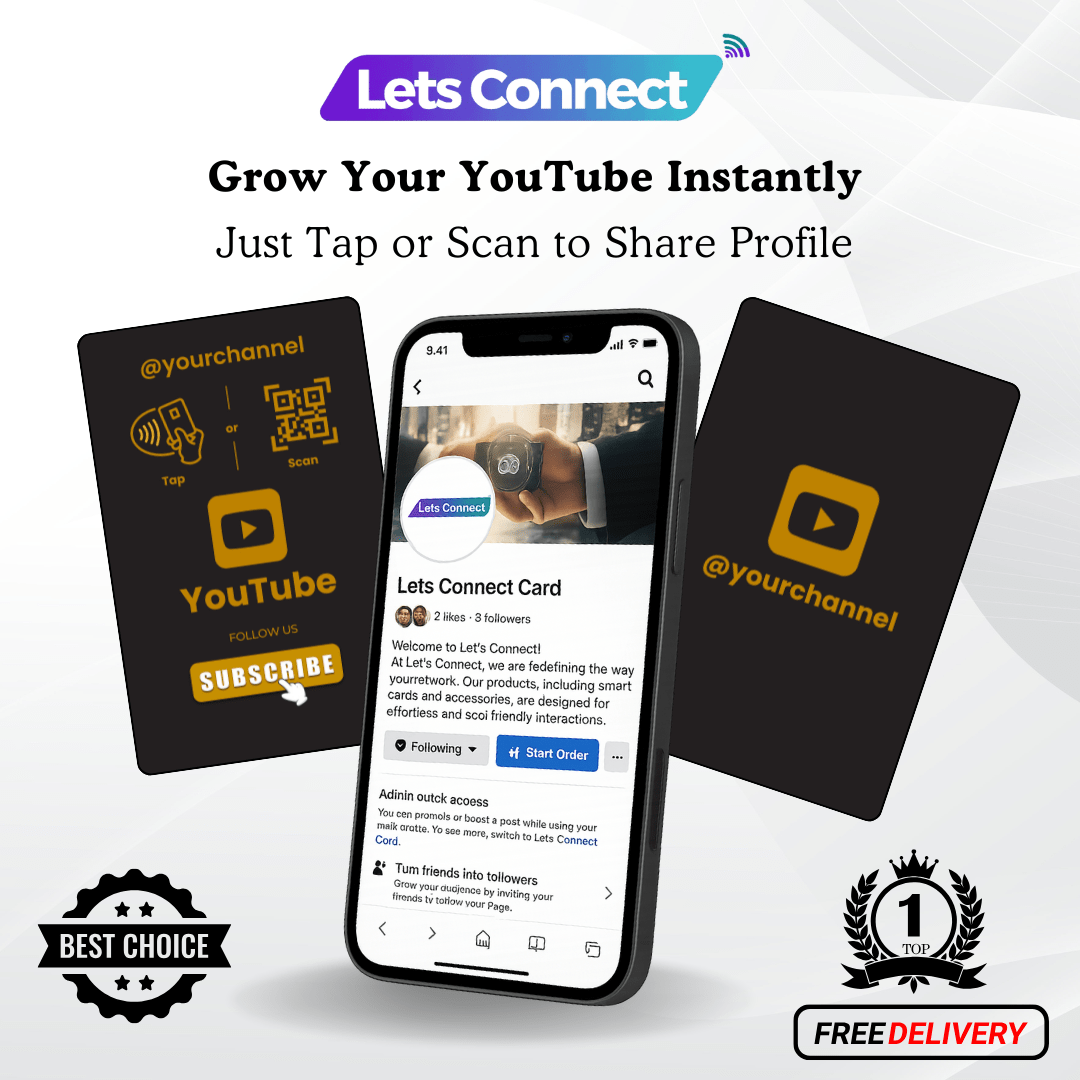 Youtube Business Card with NFC QR Code