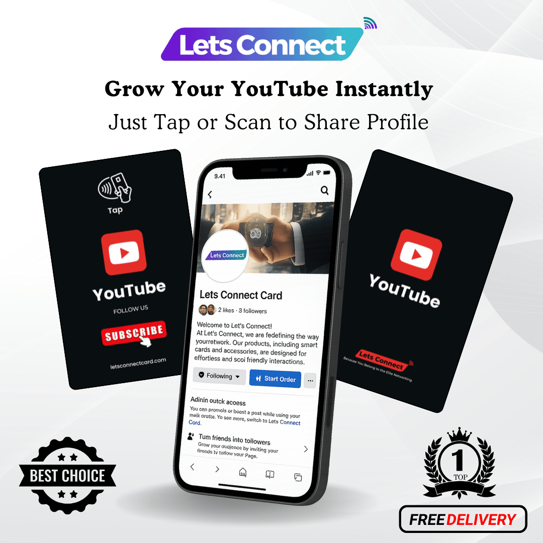 Youtube Business Card with NFC QR Code