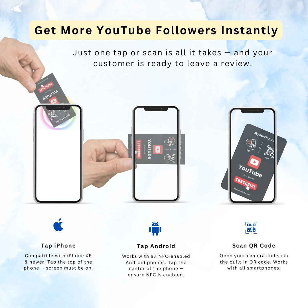 Youtube Business Card with NFC QR Code