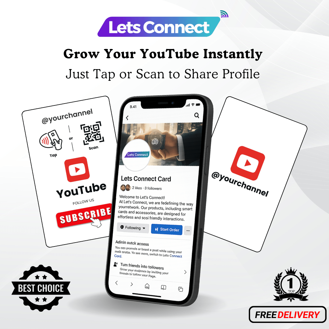 Youtube Business Card with NFC QR Code