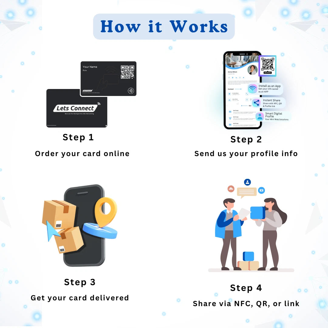 Digital Business Card With NFC & QR Code Custom Tap & Scan Contact Card
