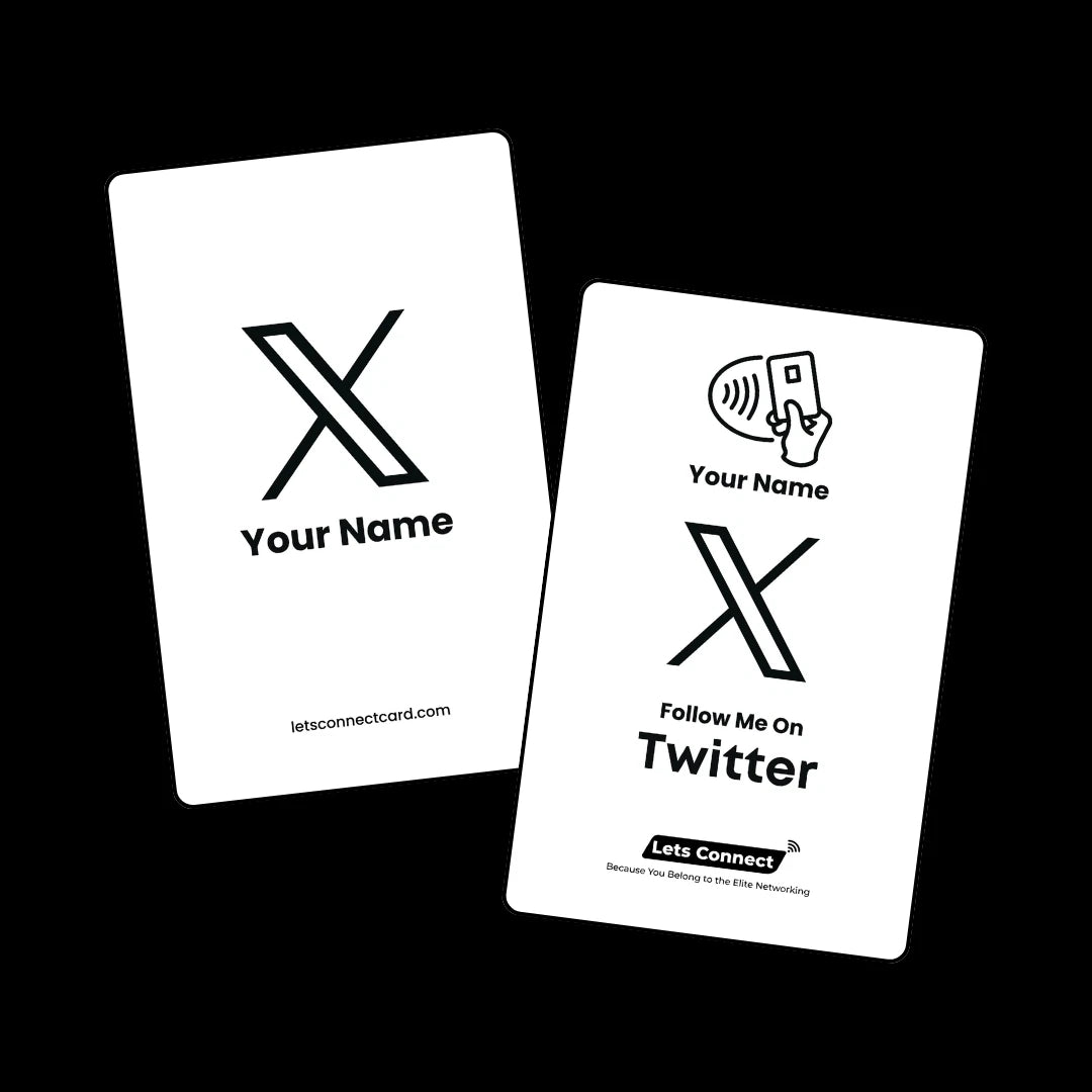 Twitter Business Card With NFC & QR Code Tap To Connect Custom Profile Card