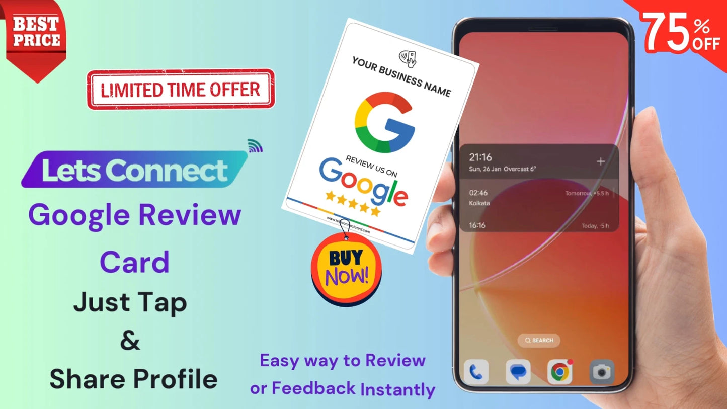 Google Review Card with NFC & QR Code | Tap to Leave a Review Instantly