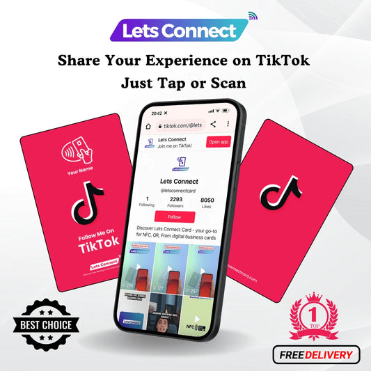 TikTok Display Card With NFC & QR Code Tap to Follow Custom Social Card