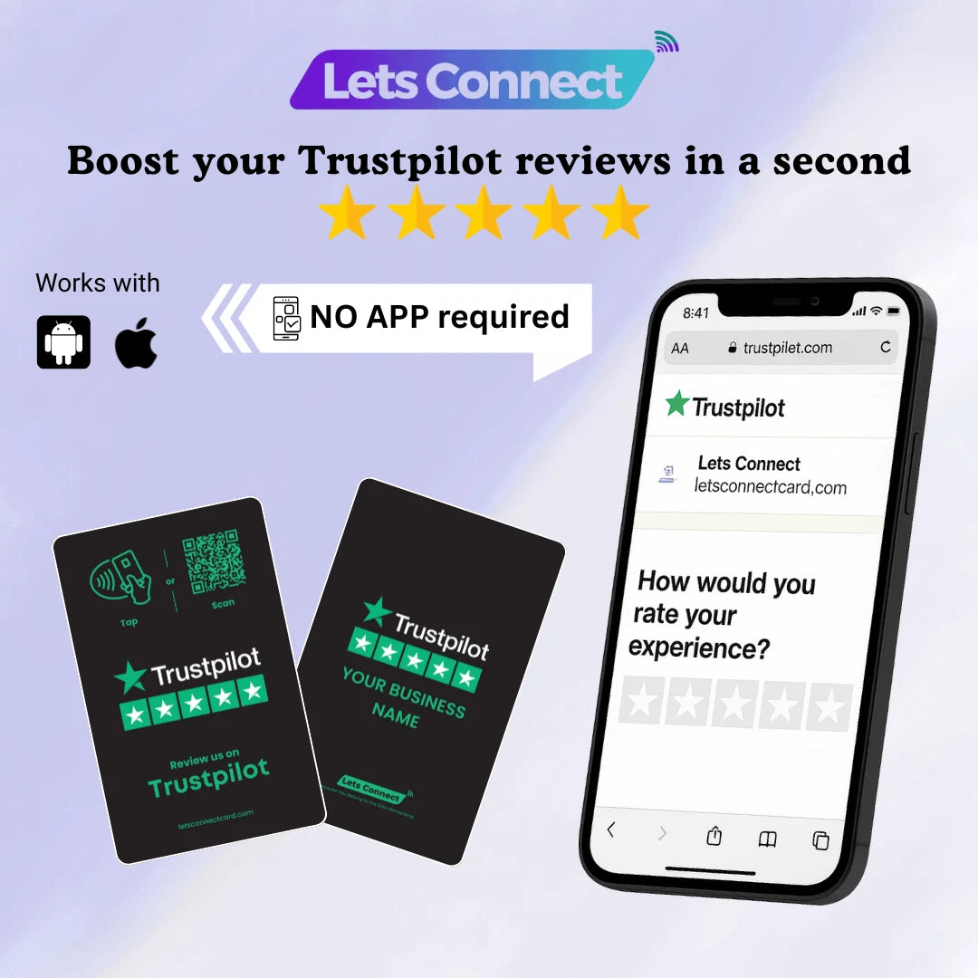 Trustpilot Review Card with NFC & QR Code | Tap to Leave Feedback Instantly