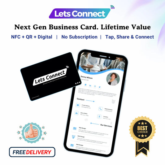 Electronic Business Card With NFC & QR Code Custom Smart Tap & Scan Card