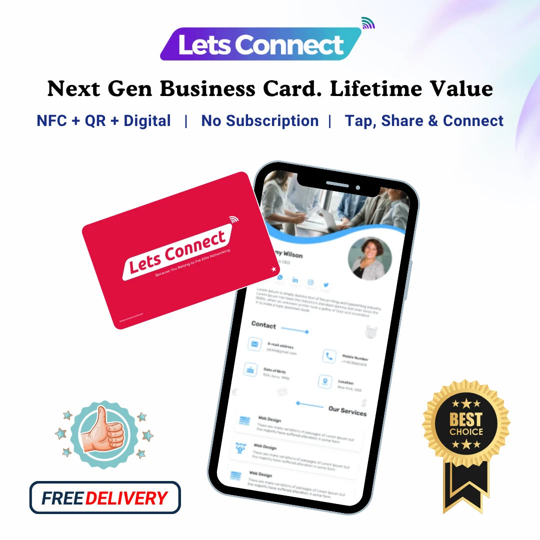 Online Business Card With NFC & QR Code Custom Smart Tap & Scan Contact Card