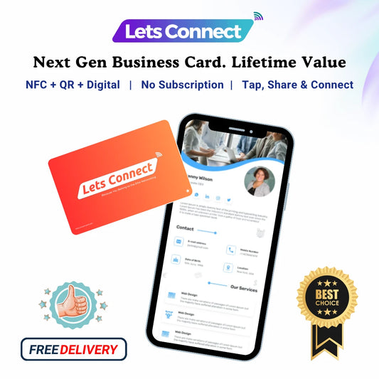 Smart Business Card With NFC & QR Code Tap Or Scan Custom Digital Card