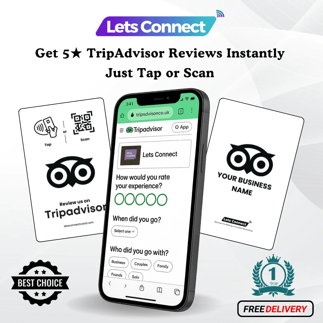 Tripadvisor Review Card with NFC & QR Code | Tap to Leave Feedback Instantly