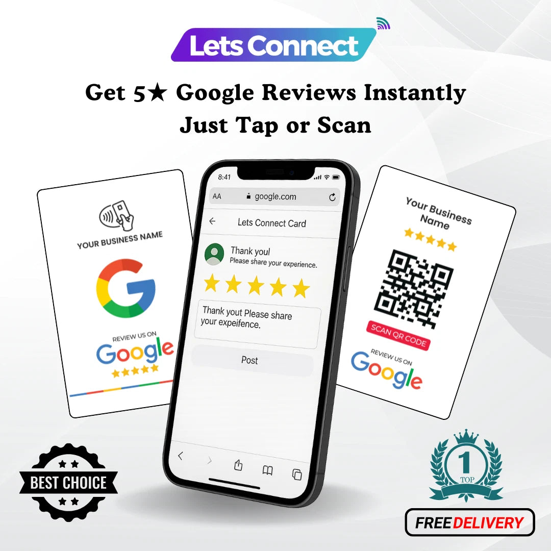 Google Review Card with NFC & QR Code | Tap to Leave a Review Instantly