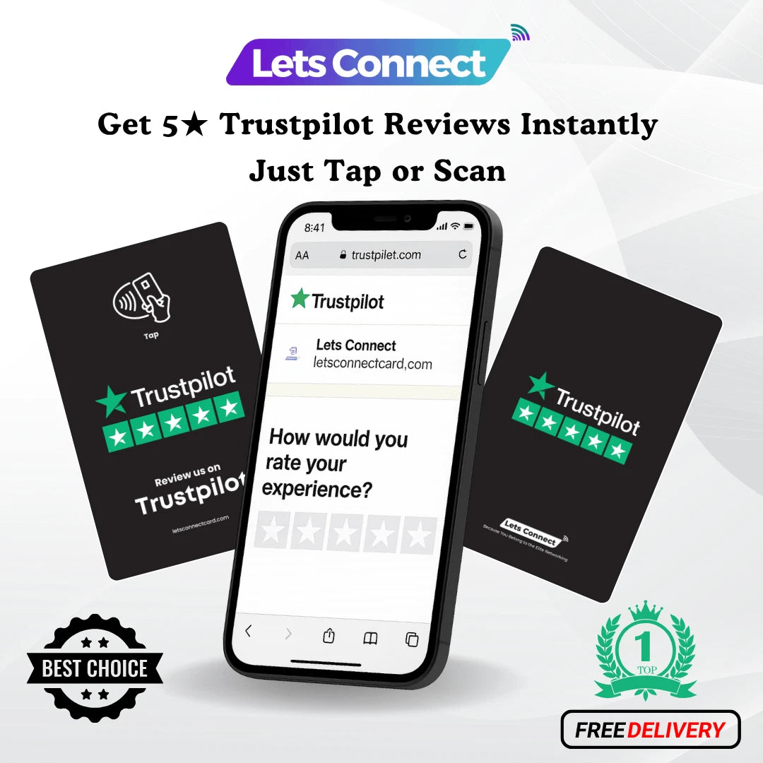 Trustpilot Review Card with NFC & QR Code | Tap to Leave Feedback Instantly