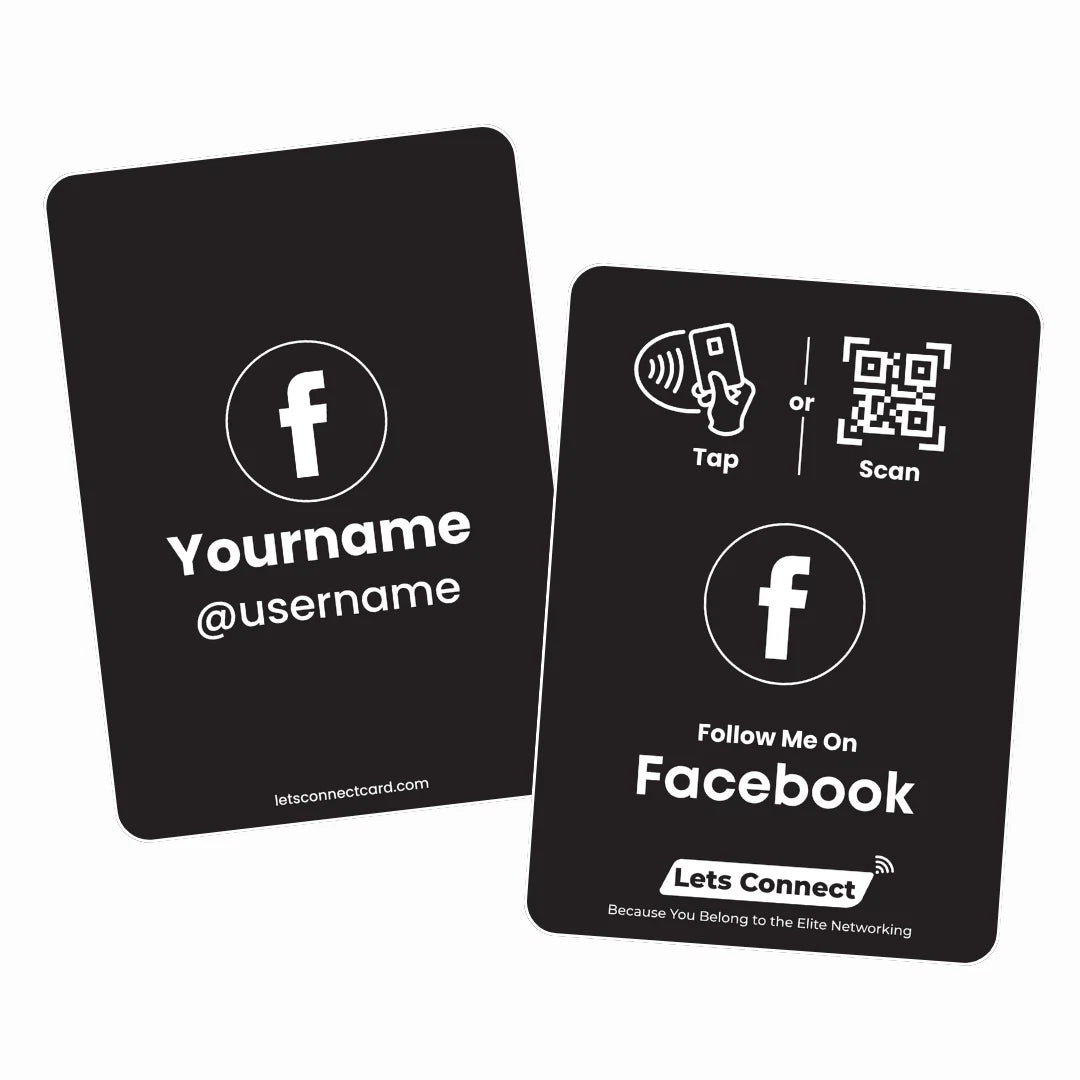 Facebook Business Card with NFC & QR Code | Tap & Share Digital Card