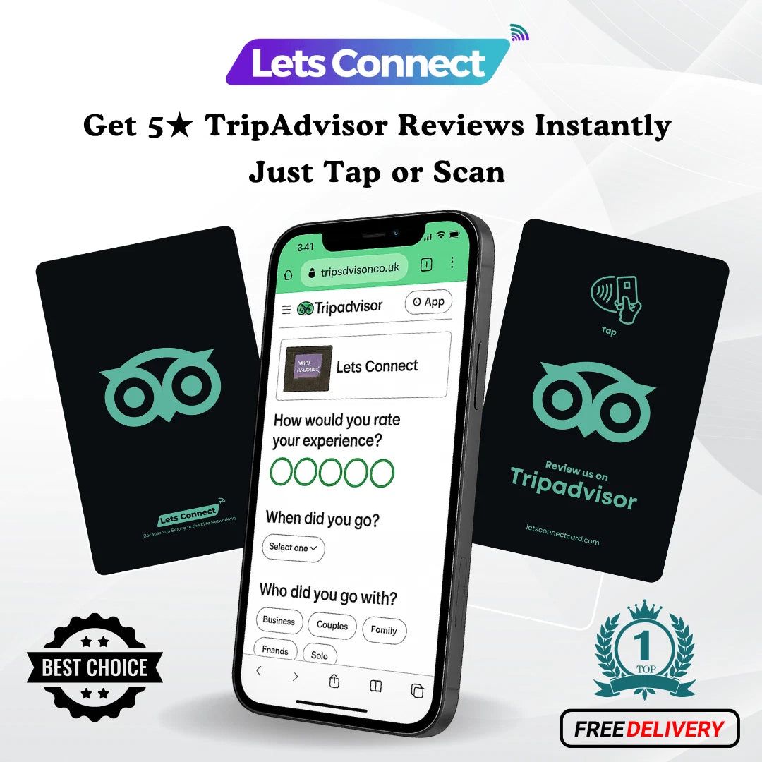 Tripadvisor Review Card with NFC & QR Code | Tap to Leave Feedback Instantly