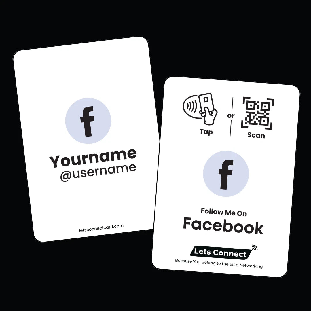 Facebook Business Card with NFC & QR Code | Tap & Share Digital Card