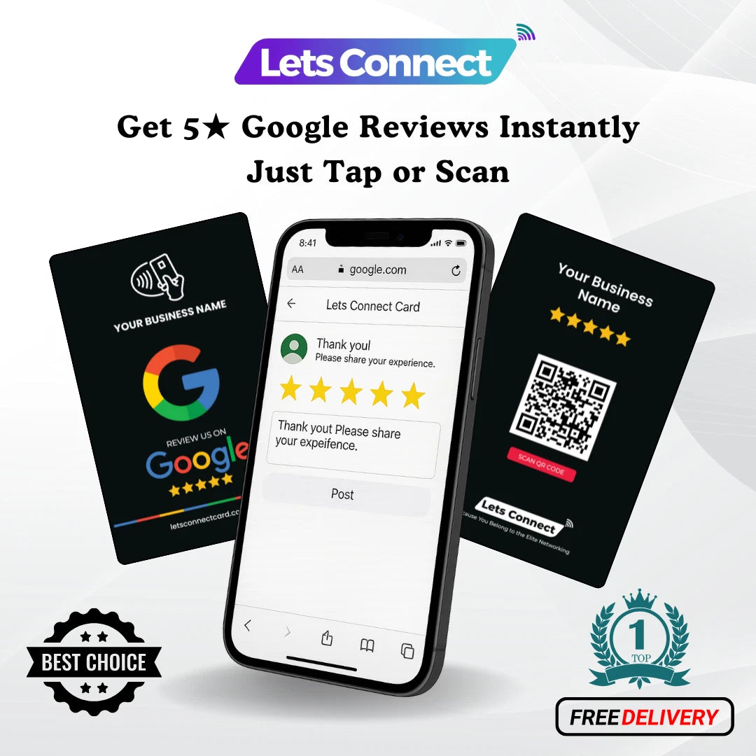 Google Review Card with NFC & QR Code | Tap to Leave a Review Instantly