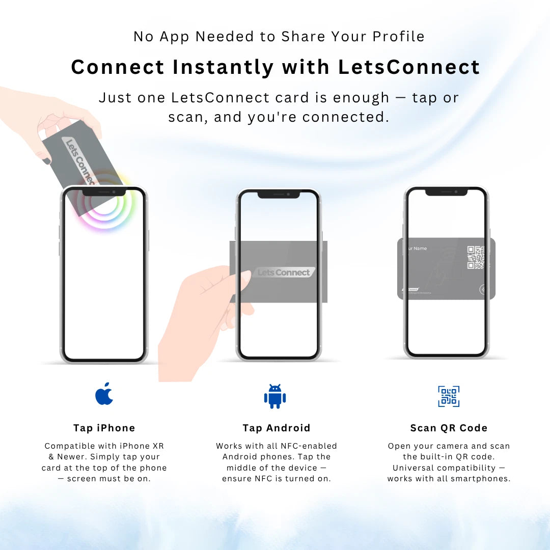 Smart Business Card With NFC & QR Code Tap Or Scan Custom Digital Card