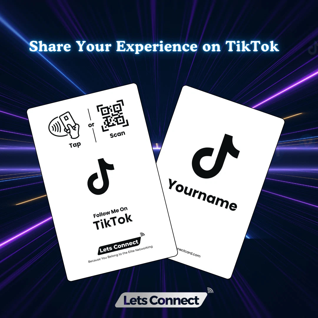 TikTok Display Card With NFC & QR Code Tap to Follow Custom Social Card