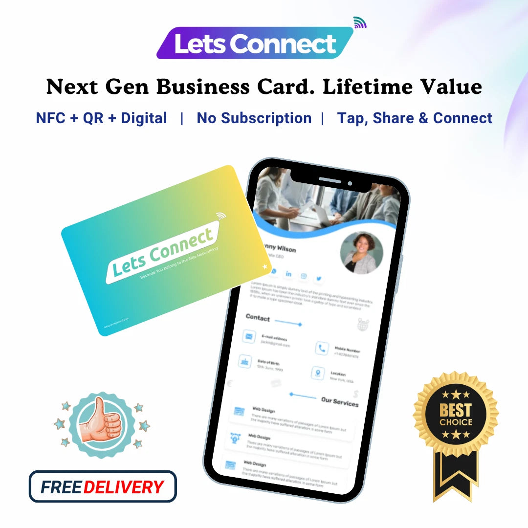Online Business Card With NFC & QR Code Custom Smart Tap & Scan Contact Card