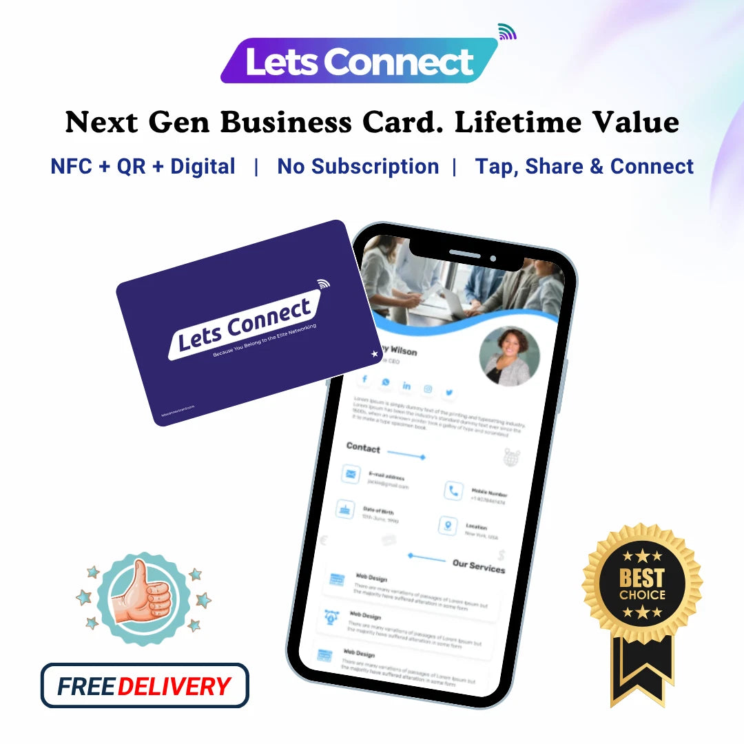 Smart Business Card With NFC & QR Code Tap Or Scan Custom Digital Card