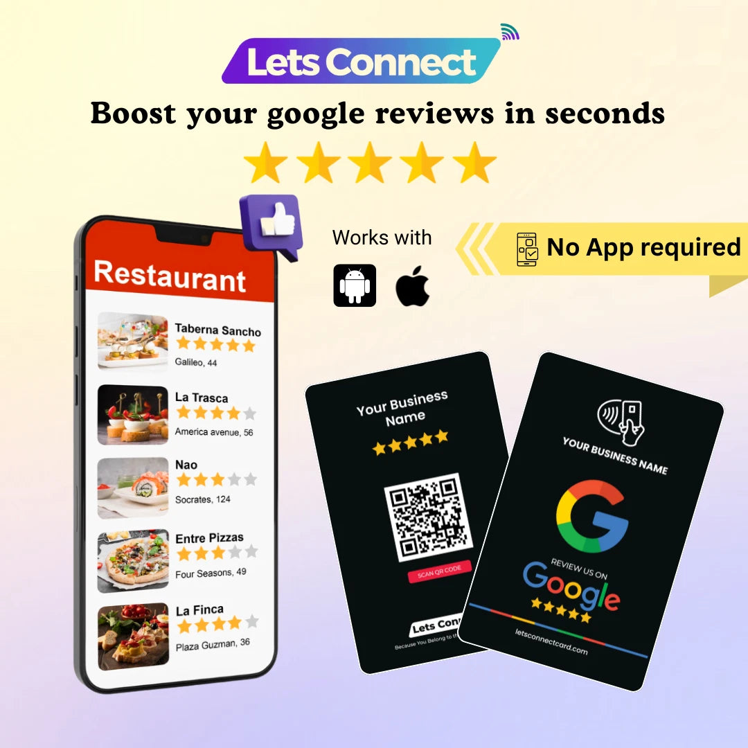 Google Review Card with NFC & QR Code | Tap to Leave a Review Instantly