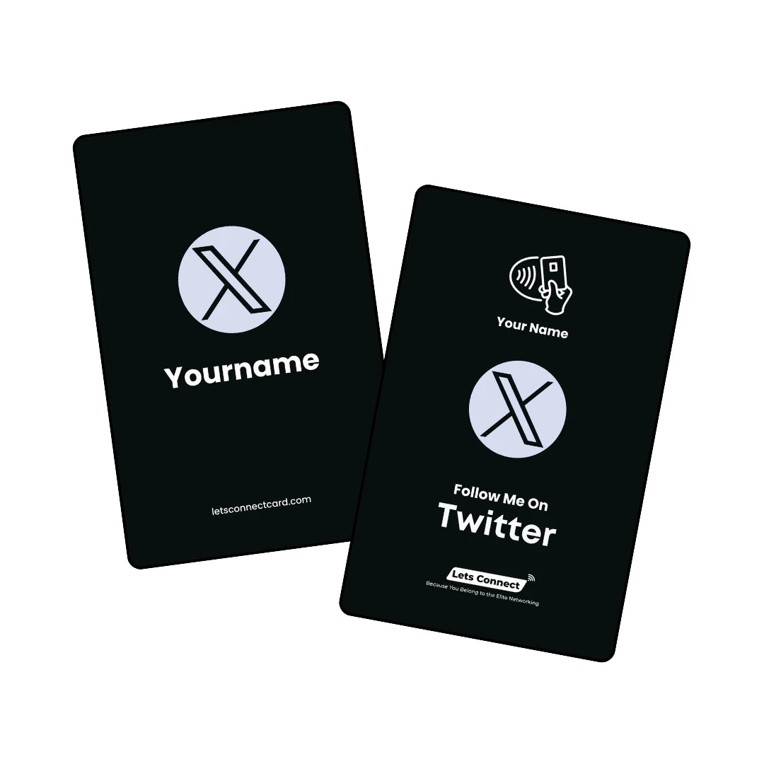 Twitter Business Card With NFC & QR Code Tap To Connect Custom Profile Card