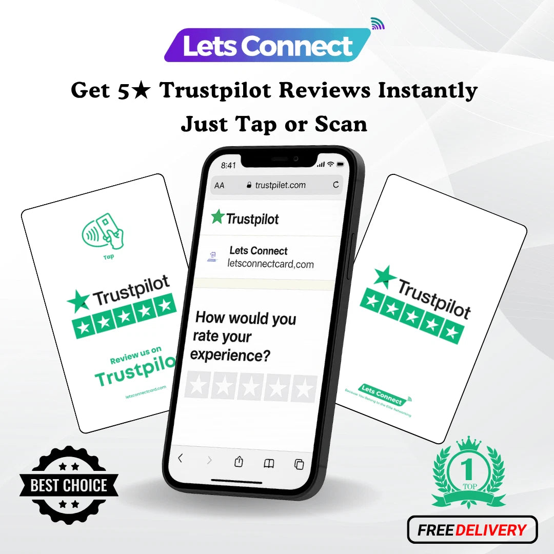 Trustpilot Review Card with NFC & QR Code | Tap to Leave Feedback Instantly