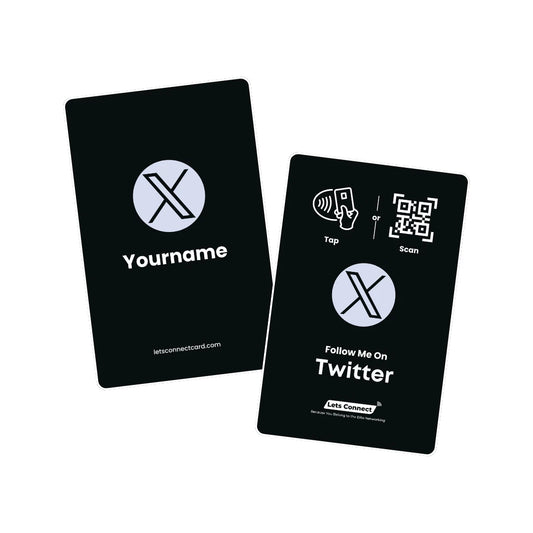 Twitter Business Card With NFC & QR Code Tap To Connect Custom Profile Card
