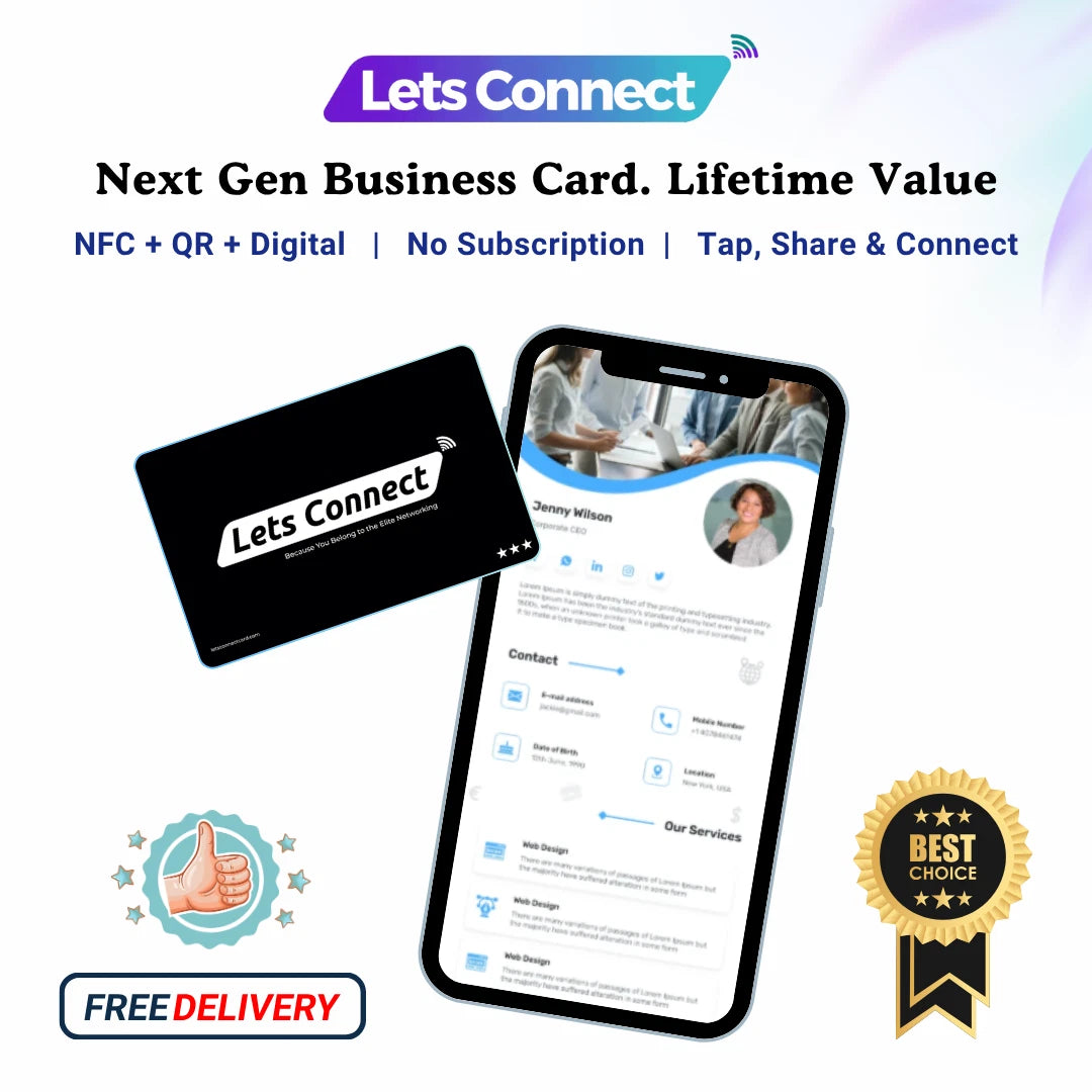 Online Business Card With NFC & QR Code Custom Smart Tap & Scan Contact Card