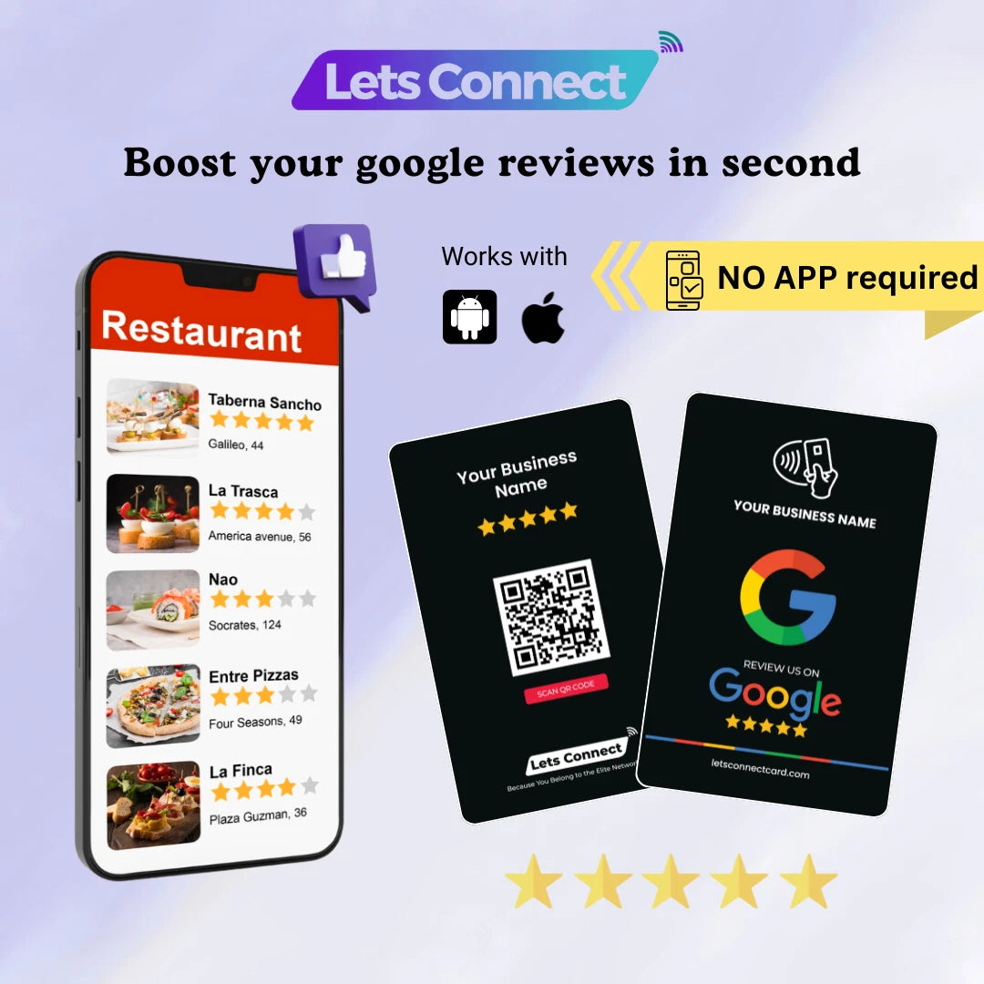 Google Review Card with NFC & QR Code | Tap to Leave a Review Instantly