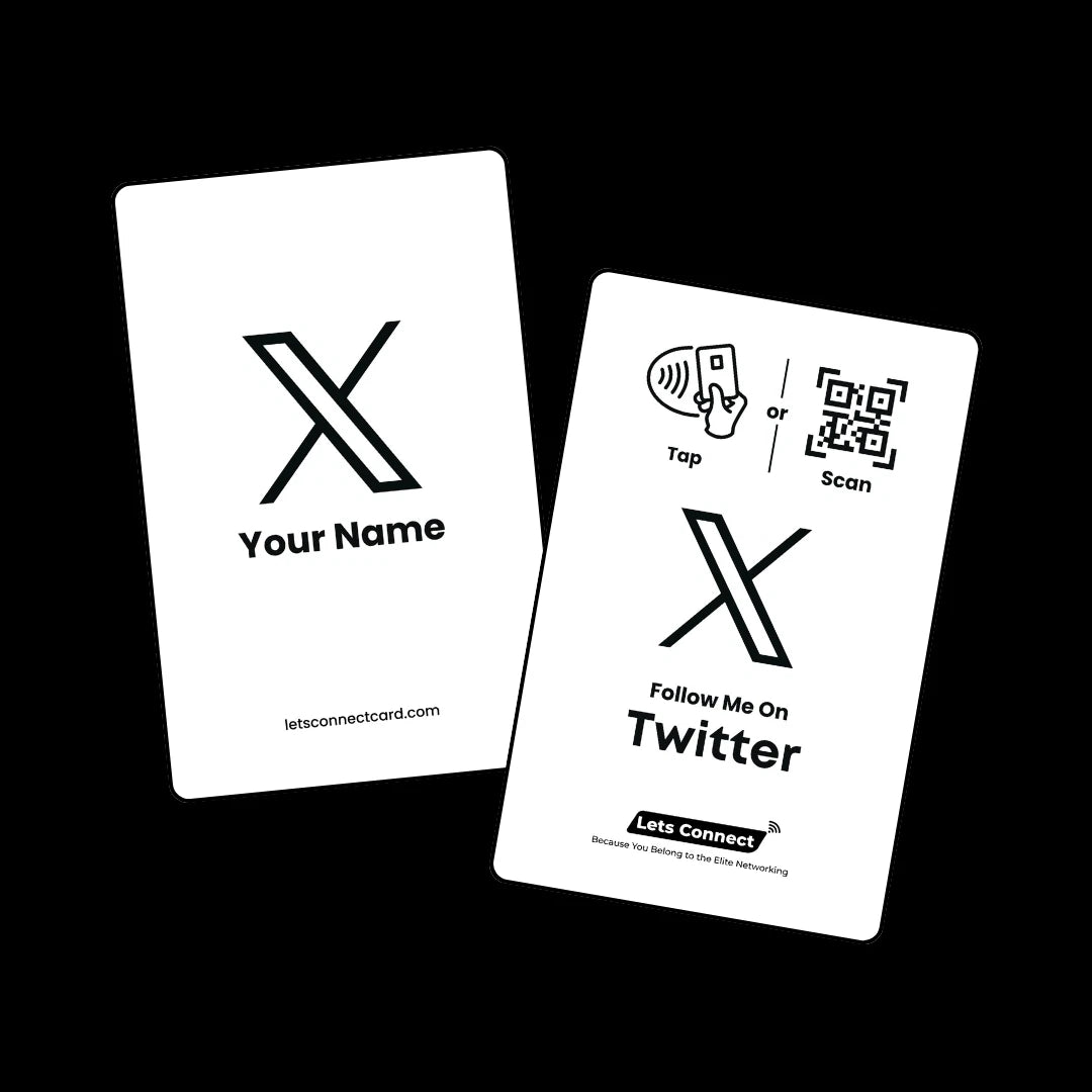 Twitter Business Card With NFC & QR Code Tap To Connect Custom Profile Card
