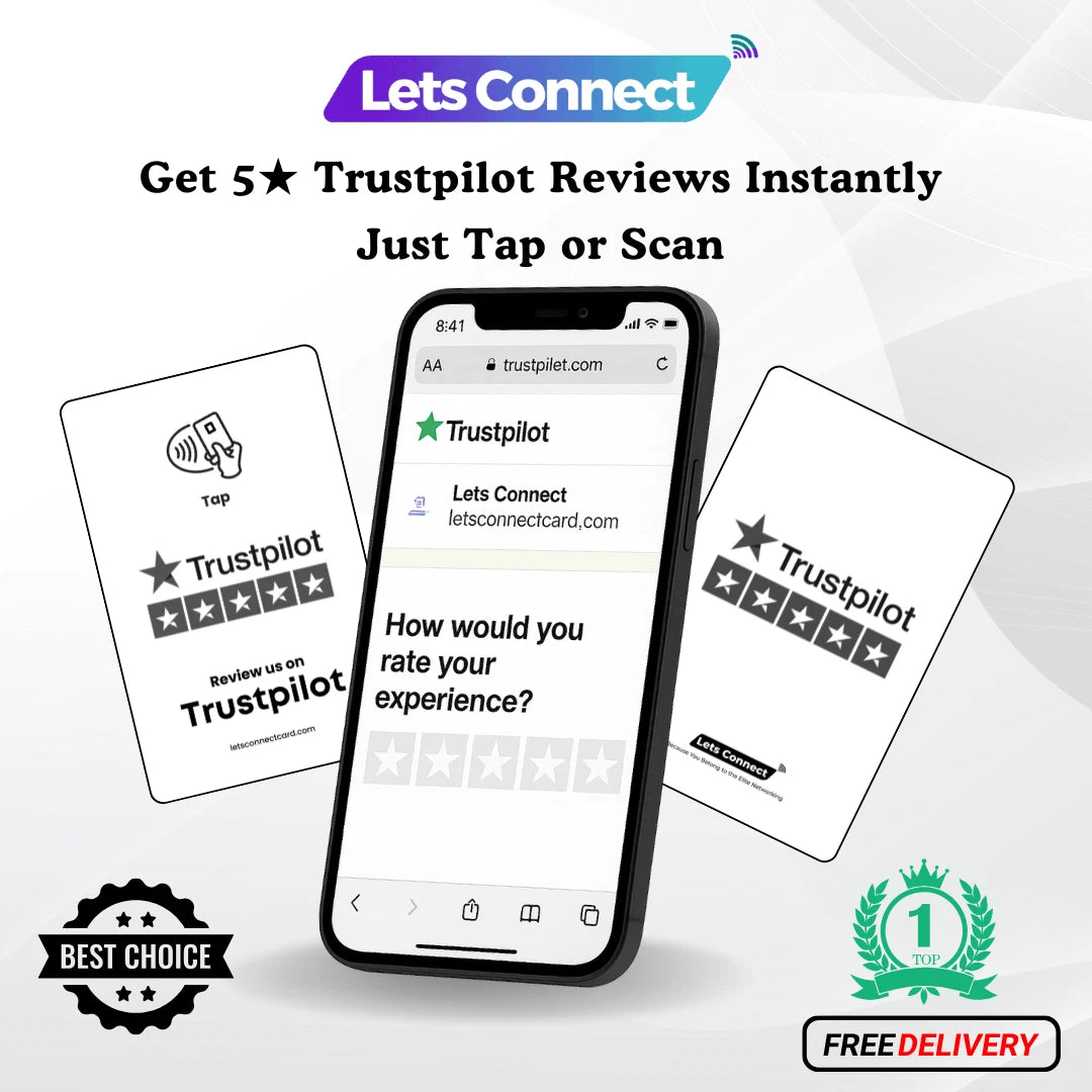 Trustpilot Review Card with NFC & QR Code | Tap to Leave Feedback Instantly