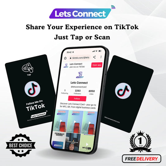 TikTok Display Card With NFC & QR Code Tap to Follow Custom Social Card