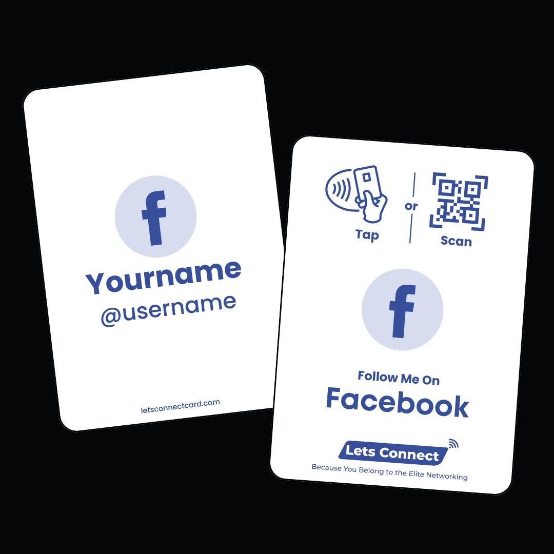 Facebook Business Card with NFC & QR Code | Tap & Share Digital Card