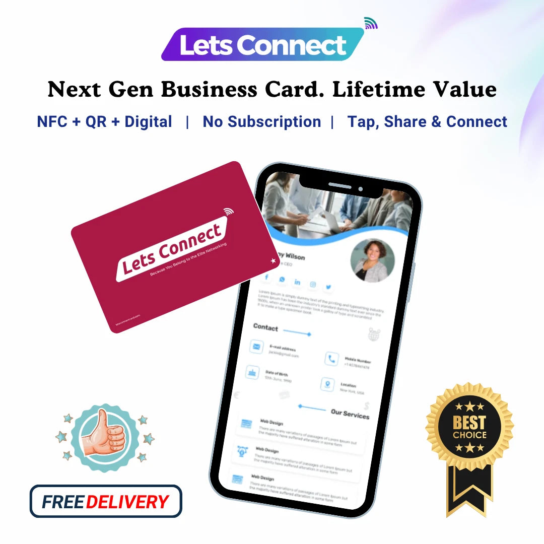 Smart Business Card With NFC & QR Code Tap Or Scan Custom Digital Card