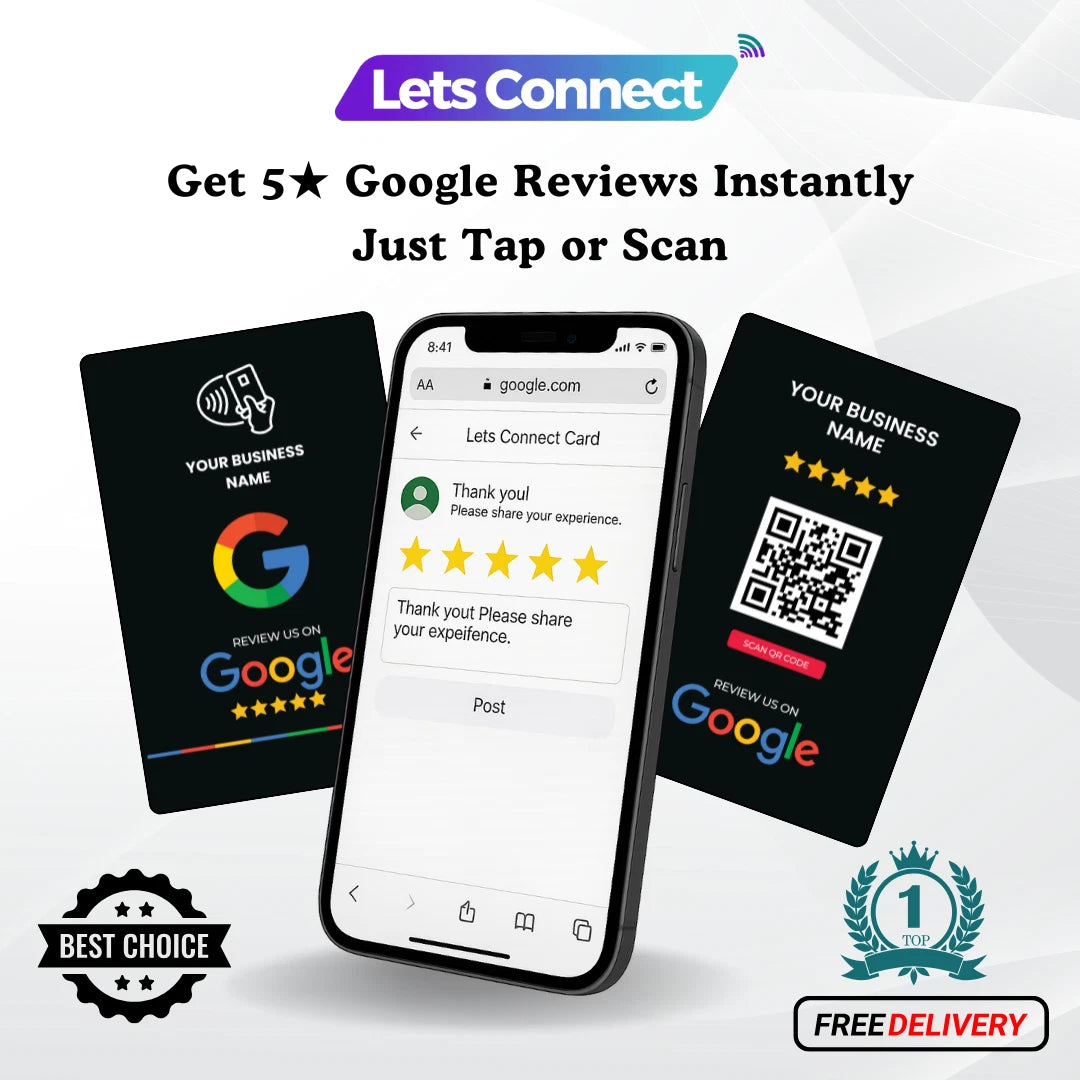Google Review Card with NFC & QR Code | Tap to Leave a Review Instantly