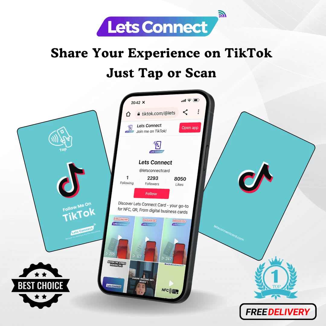 TikTok Display Card With NFC & QR Code Tap to Follow Custom Social Card