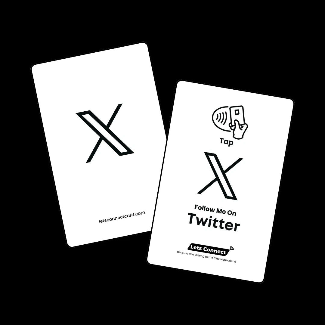 Twitter Business Card With NFC & QR Code Tap To Connect Custom Profile Card
