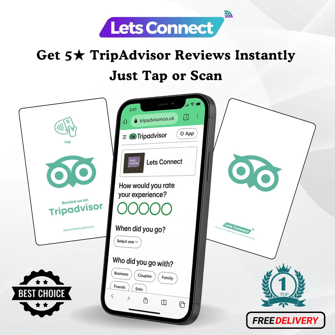Tripadvisor Review Card with NFC & QR Code | Tap to Leave Feedback Instantly