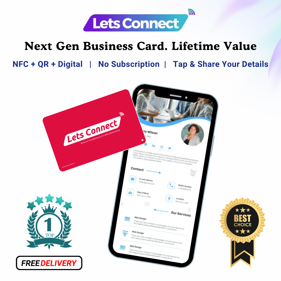 Virtual Business Card with NFC & QR Code Tap & Scan Custom Smart Card