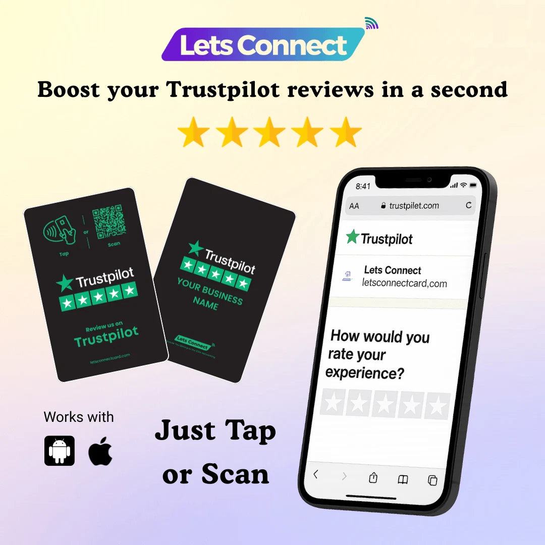 Trustpilot Review Card with NFC & QR Code | Tap to Leave Feedback Instantly