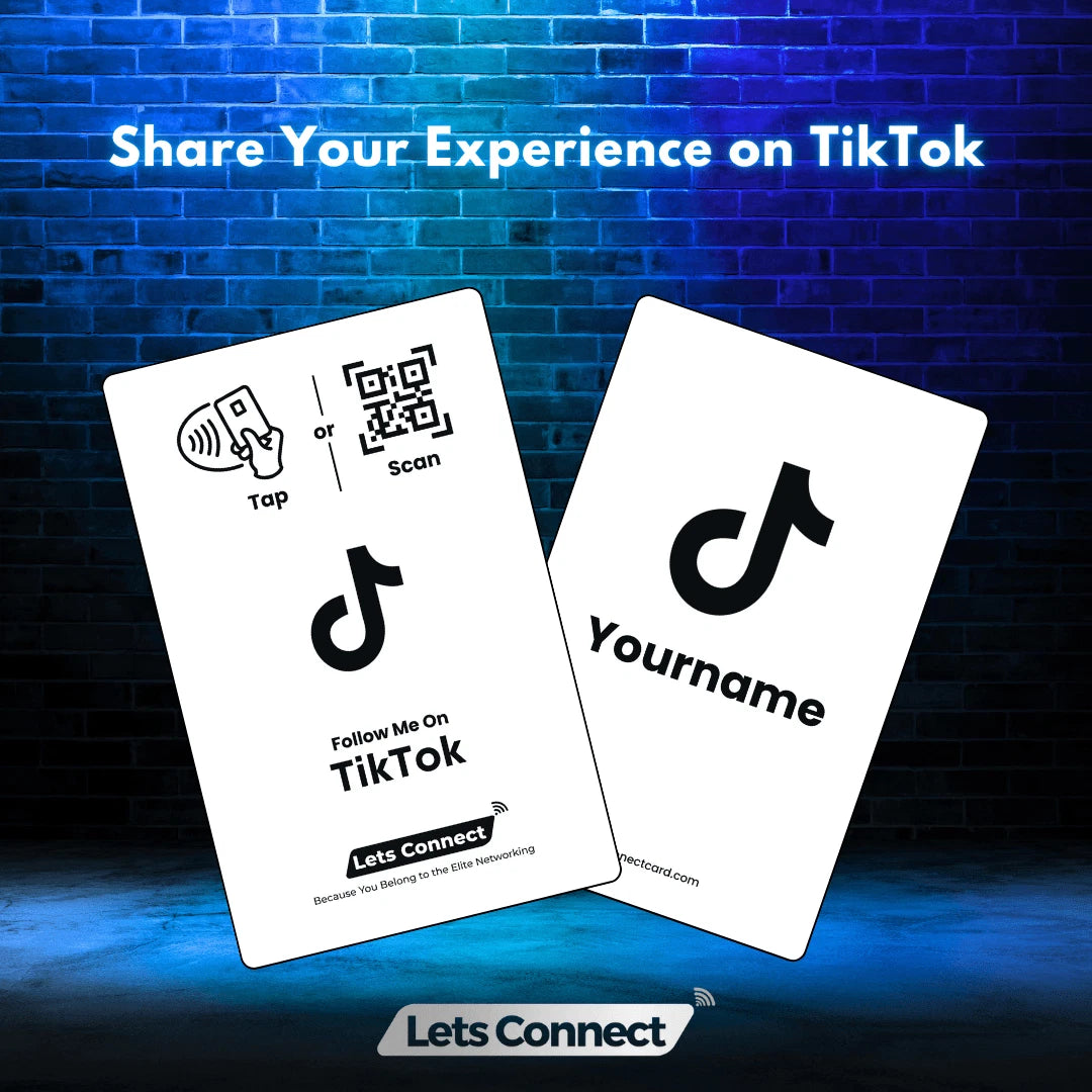 TikTok Display Card With NFC & QR Code Tap to Follow Custom Social Card